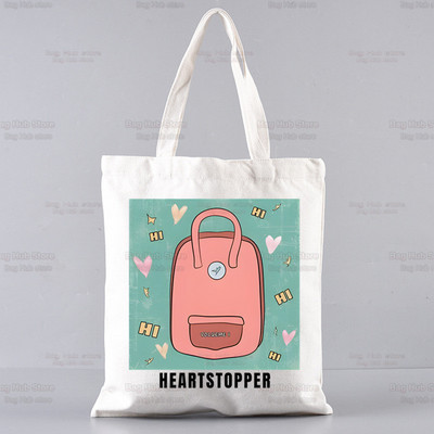Heartstopper bevásárlótáska Shopper Eco Canvas Cotton Charlie Romance Shopper Bolsas De Tela táska Vásárlás Újrafelhasználható Sacolák