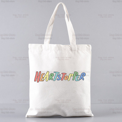 Heartstopper bevásárlótáska Shopper Eco Canvas Cotton Charlie Romance Shopper Bolsas De Tela táska Vásárlás Újrafelhasználható Sacolák