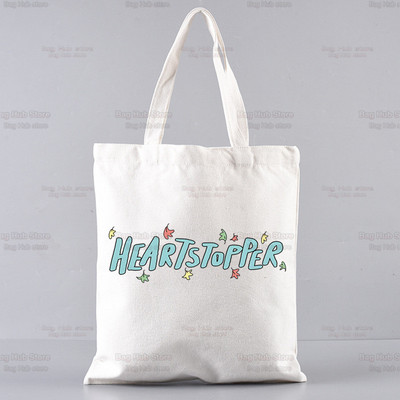 Heartstopper bevásárlótáska Shopper Eco Canvas Cotton Charlie Romance Shopper Bolsas De Tela táska Vásárlás Újrafelhasználható Sacolák