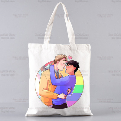 Heartstopper bevásárlótáska Shopper Eco Canvas Cotton Charlie Romance Shopper Bolsas De Tela táska Vásárlás Újrafelhasználható Sacolák