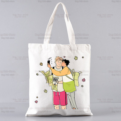 Heartstopper bevásárlótáska Shopper Eco Canvas Cotton Charlie Romance Shopper Bolsas De Tela táska Vásárlás Újrafelhasználható Sacolák