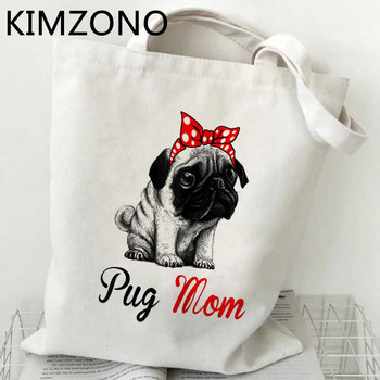 Pug τσάντα για ψώνια bolsas de tela bolsa επαναχρησιμοποιήσιμη καμβάς παντοπωλείο bolso bag tote sac cabas shoping ecobag cabas