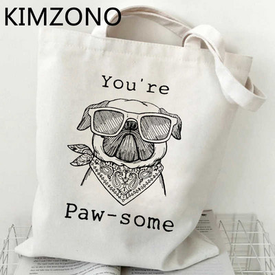 Mops torba za kupnju bolsas de tela bolsa višekratna platnena torba za namirnice bolso torba tote sac cabas shoping ecobag cabas
