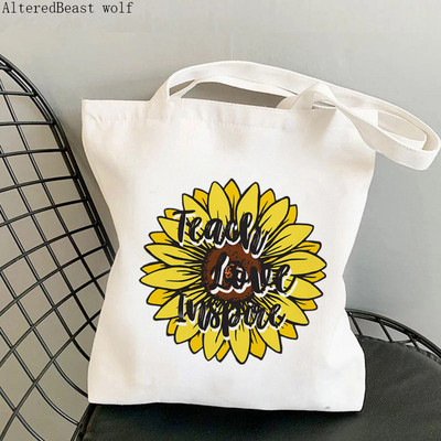 Tanári kellékek Rainbow Tanári élet nélkülözhetetlen nyomtatott táska női Vicces kézitáska Vállon vásárolható hölgy ajándék vászontáska