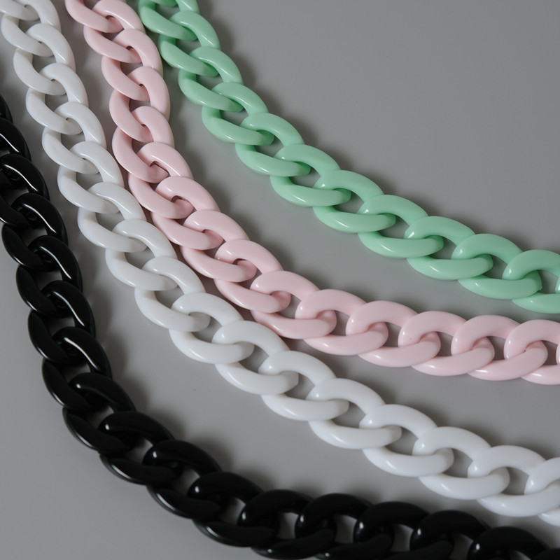 Divat női táska tartozékok fehér piros lila zöld cukorka akril gyanta lánc Szép pántos női váll aranyos kuplunglánc