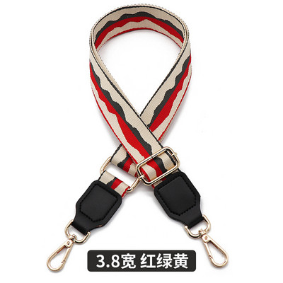 Prabangus grynos spalvos medvilninis diržas su PU odiniu ilgu pečių dirželiu, reguliuojamu pečių krepšio priedų krepšiu