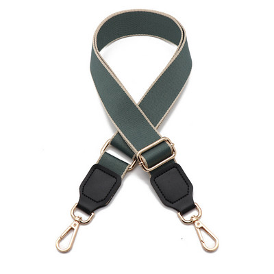 Prabangus grynos spalvos medvilninis diržas su PU odiniu ilgu pečių dirželiu, reguliuojamu pečių krepšio priedų krepšiu