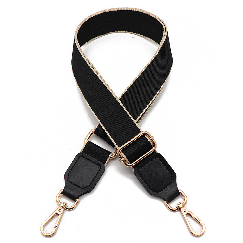 Prabangus grynos spalvos medvilninis diržas su PU odiniu ilgu pečių dirželiu, reguliuojamu pečių krepšio priedų krepšiu