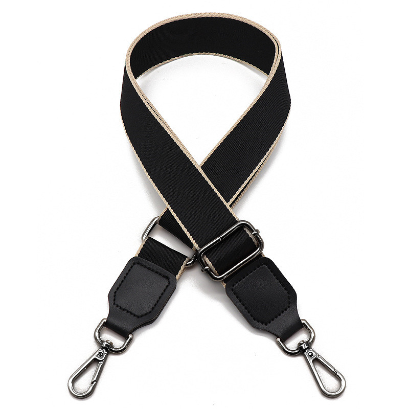 Prabangus grynos spalvos medvilninis diržas su PU odiniu ilgu pečių dirželiu, reguliuojamu pečių krepšio priedų krepšiu