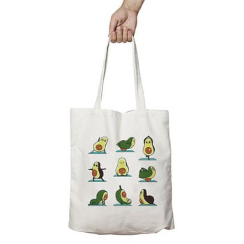 Καμβά εκτύπωσης αβοκάντο Shopping Tote bag Επαναχρησιμοποιήσιμη γυναικεία τσάντα Vegan Shopper Bookbag Πανί Τσάντα ταξιδιού ώμου Teacher Eco Handbag