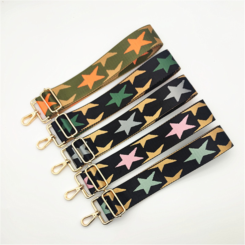 Színes Star széles váll, kereszttestű táskapánt, állítható női kézitáskához O táskaöv barkácstáskákhoz Övek Tartozékok táskákhoz
