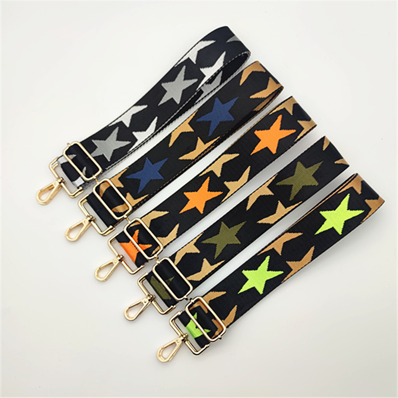 Színes Star széles váll, kereszttestű táskapánt, állítható női kézitáskához O táskaöv barkácstáskákhoz Övek Tartozékok táskákhoz
