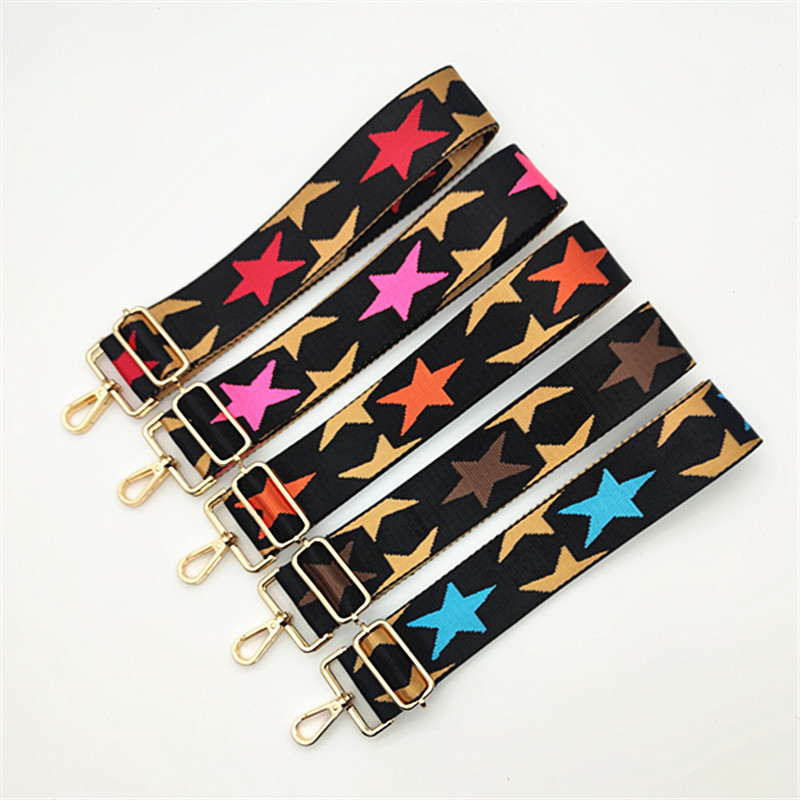 Színes Star széles váll, kereszttestű táskapánt, állítható női kézitáskához O táskaöv barkácstáskákhoz Övek Tartozékok táskákhoz