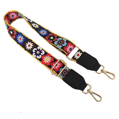 Plecu siksna somas rokturiem Crossbody Krāsaini ziedi Maks Josta Somas nomaiņa Auduma siksna Regulējamas dekoratīvas siksnas