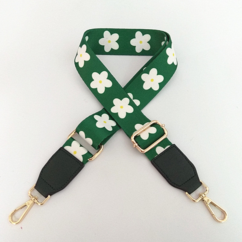 Plecu siksna somas rokturiem Crossbody Krāsaini ziedi Maks Josta Somas nomaiņa Auduma siksna Regulējamas dekoratīvas siksnas