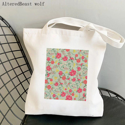 Dámska nákupná taška modrá, Forget Me Not Blooms Cosmos Flowers Bag Harajuku, nákupná plátená taška pre dievčatá, kabelka cez rameno