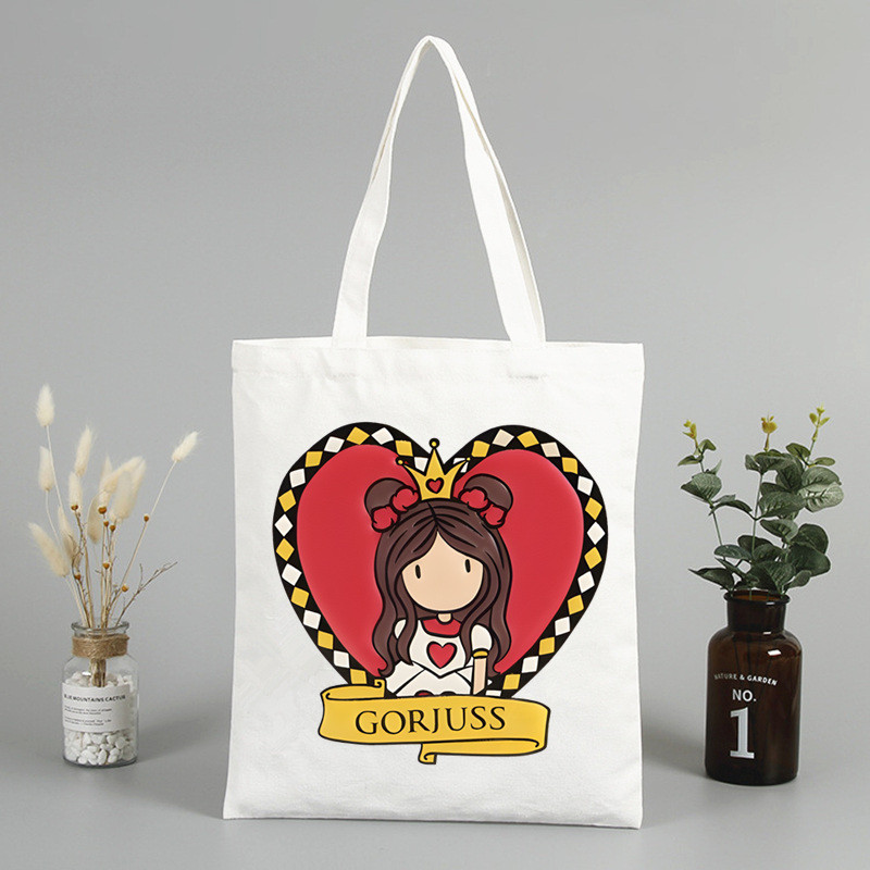 Santoro Gorjuss bevásárlótáska Bolsas De Tela Élelmiszerbolt Bevásárló Juta táska Pamuttáska Jute Sacola Reciclaje