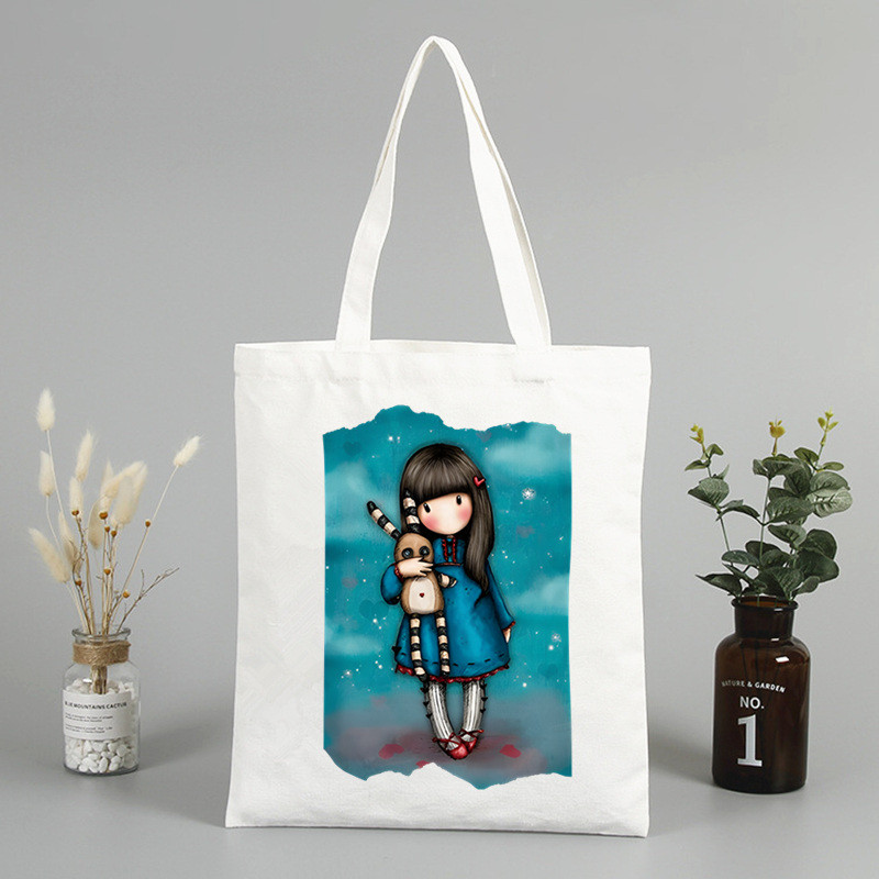 Santoro Gorjuss bevásárlótáska Bolsas De Tela Élelmiszerbolt Bevásárló Juta táska Pamuttáska Jute Sacola Reciclaje