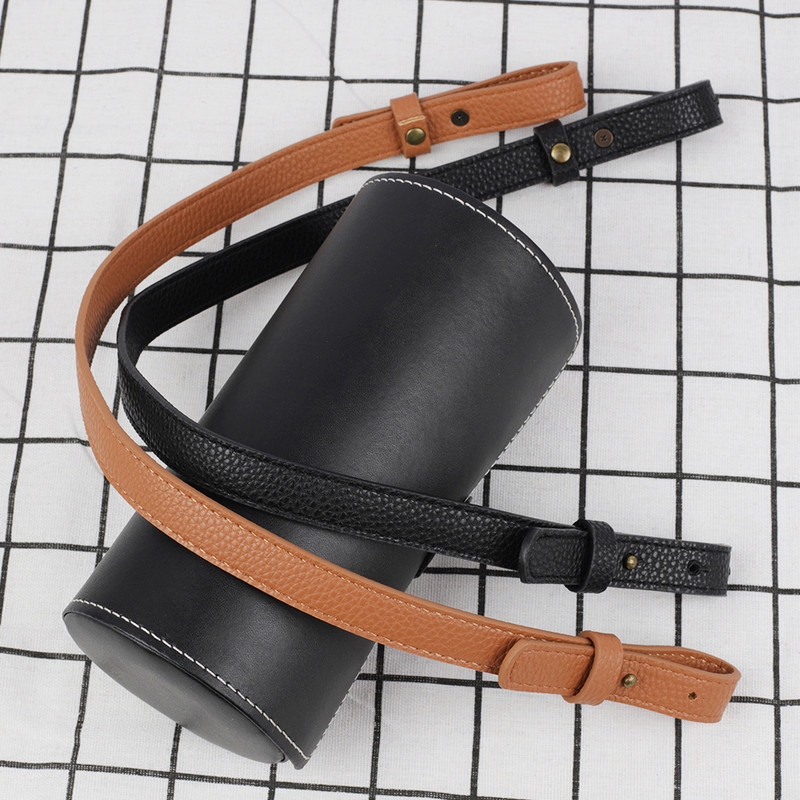 Vintage torba s dva kraja, remen za remen za prilagodbu DIY Smeđa crna ručna torba Bucket Bag Dodaci Liči uzorak Kožna ručka