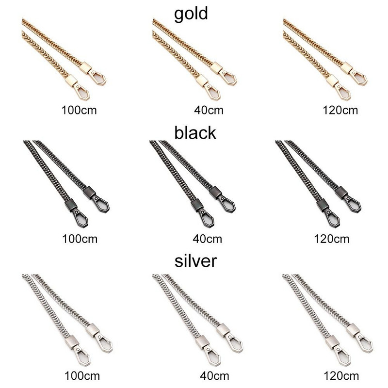 40/100/120cm metallist kotikett DIY kotirihm 7mm asendusrahakett õlakoti rihmad Väikesed käekoti rahakoti käepideme ketid