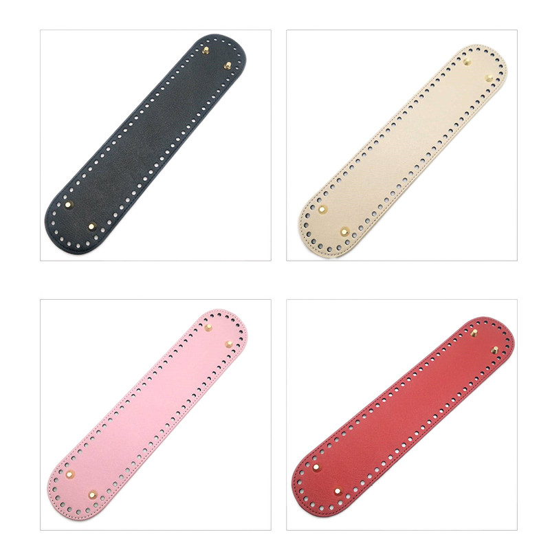 Moodne ovaalne pikk põhi kootud koti jaoks PU-nahast asenduskoti tarvikud Käsitsi valmistatud põhi DIY heegeldatud koti põhi 32 cm*7 cm