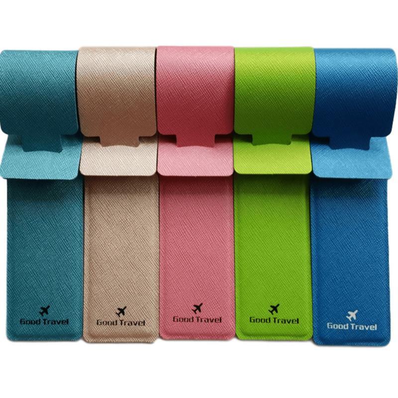 2 db kisméretű és hordozható PU poggyászcímke kültéri túra sporttáska azonosító címke bőrönd Ellenőrzött címke utazási kiegészítők