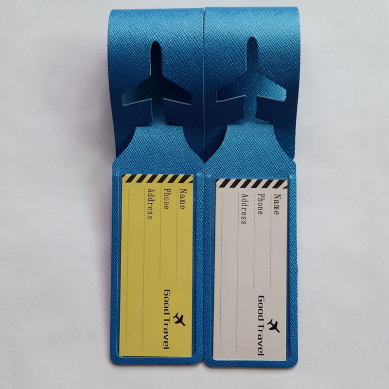 2 db kisméretű és hordozható PU poggyászcímke kültéri túra sporttáska azonosító címke bőrönd Ellenőrzött címke utazási kiegészítők