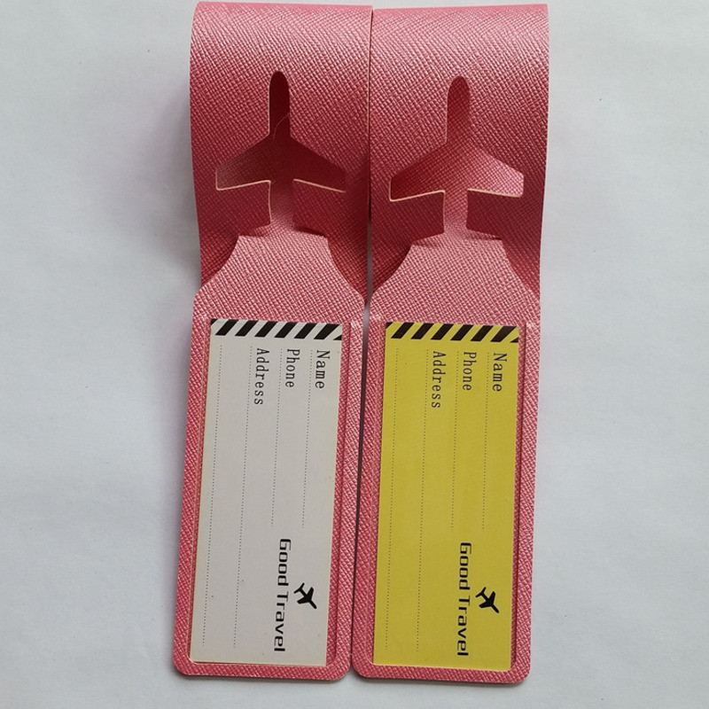 2 db kisméretű és hordozható PU poggyászcímke kültéri túra sporttáska azonosító címke bőrönd Ellenőrzött címke utazási kiegészítők