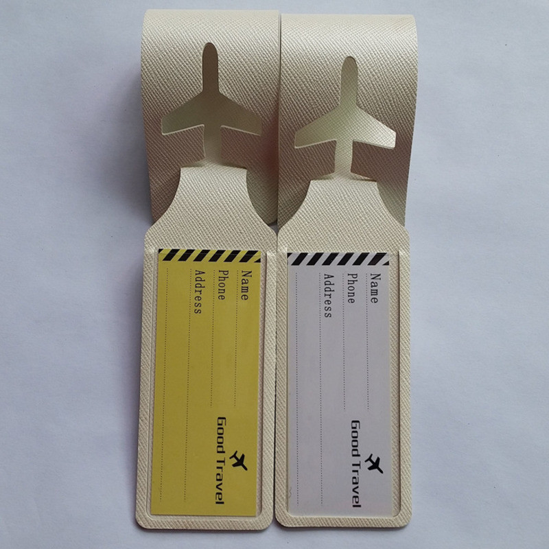 2 db kisméretű és hordozható PU poggyászcímke kültéri túra sporttáska azonosító címke bőrönd Ellenőrzött címke utazási kiegészítők