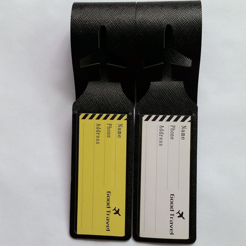 2 db kisméretű és hordozható PU poggyászcímke kültéri túra sporttáska azonosító címke bőrönd Ellenőrzött címke utazási kiegészítők