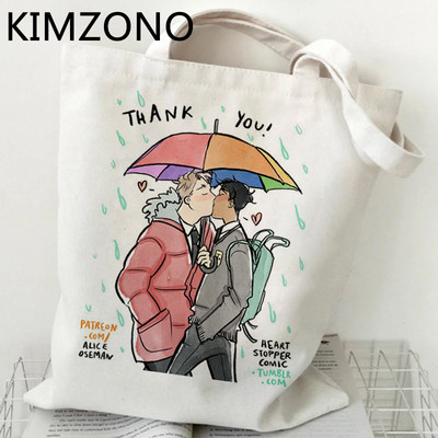 Tv Show Heartstopper torba za kupnju bolsas de tela tote torba za recikliranje bolso eco bag net sklopiva shoping juta sac tissu