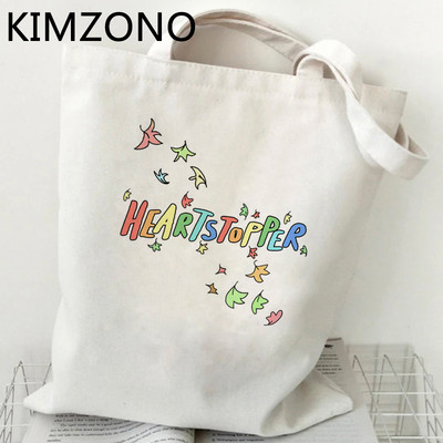 Tv Show Heartstopper Shopping Bag Nick and Charlie Romance Ručna torba Tote Trgovina namirnicama Torba od pamučne jute Shopper Bag Bolsas Reutilizables