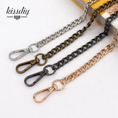 9 mm pločio plokščias pakaitinis grandinės dirželis Metalinė jungtis Užsegimas piniginės grandinės krepšio rankena pečių skersai kūno rankinės grandinė 60/100/110/120 cm