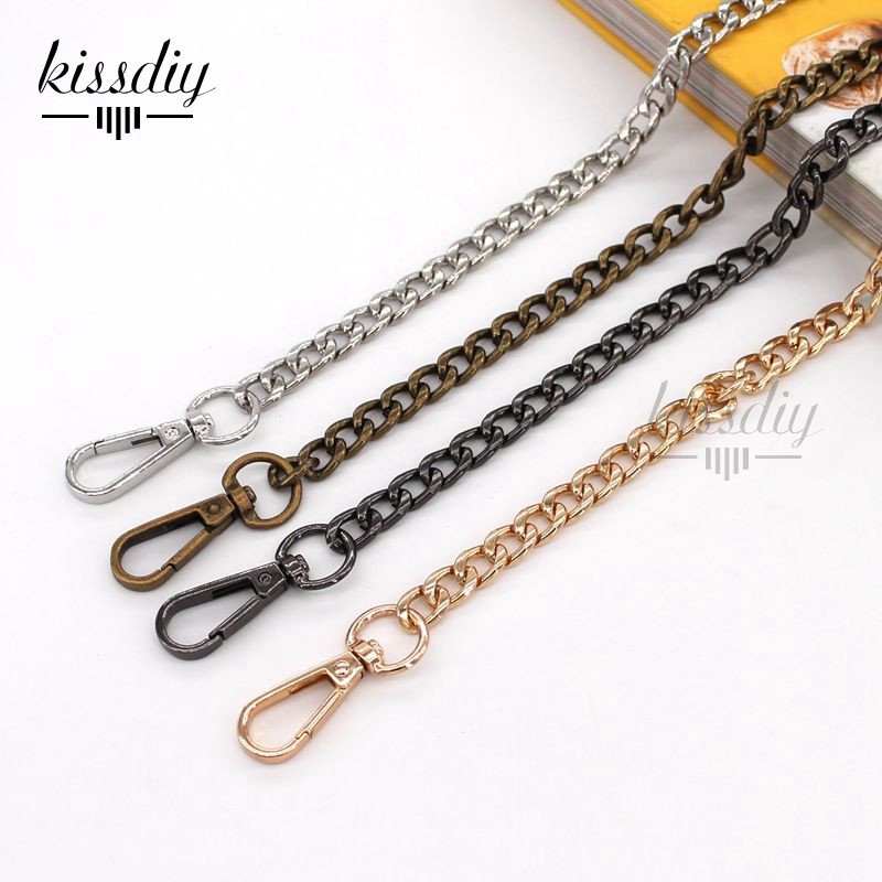 9 mm pločio plokščias pakaitinis grandinės dirželis Metalinė jungtis Užsegimas piniginės grandinės krepšio rankena pečių skersai kūno rankinės grandinė 60/100/110/120 cm