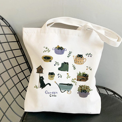 Vászon hordtáska vásárlói táska Női tervezői kézitáskák 2021-es divat lányok alkalmi nagy kapacitású, aranyos méhnyomat válltáskák