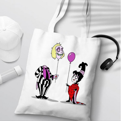 Crtani BeetleJuice Ženske torbe za kupovinu Slatka velika torba Ručna torba Platnena torba Film Torba za višekratnu upotrebu Eko torba Ženska