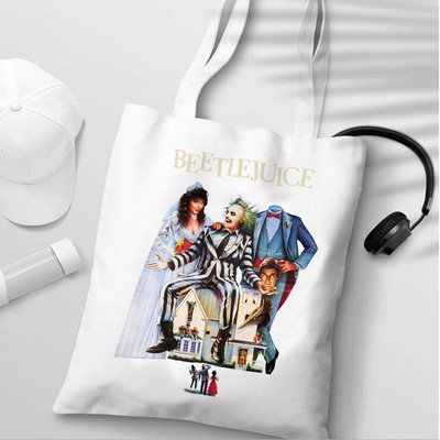 Crtani BeetleJuice Ženske torbe za kupovinu Slatka velika torba Ručna torba Platnena torba Film Torba za višekratnu upotrebu Eko torba Ženska