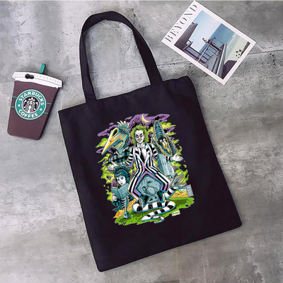 Crtani BeetleJuice Ženske torbe za kupovinu Slatka velika torba Ručna torba Platnena torba Film Torba za višekratnu upotrebu Eko torba Ženska