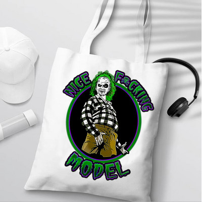 Crtani BeetleJuice Ženske torbe za kupovinu Slatka velika torba Ručna torba Platnena torba Film Torba za višekratnu upotrebu Eko torba Ženska