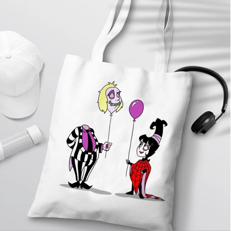 Crtani BeetleJuice Ženske torbe za kupovinu Slatka velika torba Ručna torba Platnena torba Film Torba za višekratnu upotrebu Eko torba Ženska