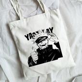 Hot Japanese Anime Jujutsu Kaisen Tote Bag Shopping Torba Harajuku Unisex Ležerna torba Shopper Torbe Na rame Platnena torba Ženska