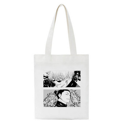 Hot Japanese Anime Jujutsu Kaisen Tote Bag Shopping Torba Harajuku Unisex Ležerna torba Shopper Torbe Na rame Platnena torba Ženska