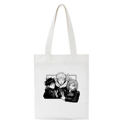 Hot Japanese Anime Jujutsu Kaisen Tote Bag Shopping Torba Harajuku Unisex Ležerna torba Shopper Torbe Na rame Platnena torba Ženska