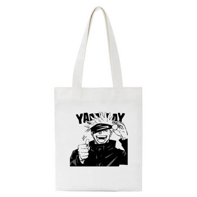 Hot Japanese Anime Jujutsu Kaisen Tote Bag Shopping Torba Harajuku Unisex Ležerna torba Shopper Torbe Na rame Platnena torba Ženska