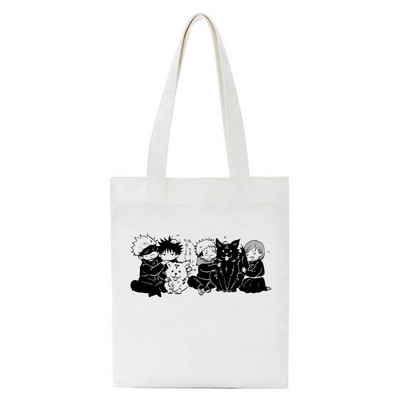 Hot Japanese Anime Jujutsu Kaisen Tote Bag Shopping Torba Harajuku Unisex Ležerna torba Shopper Torbe Na rame Platnena torba Ženska