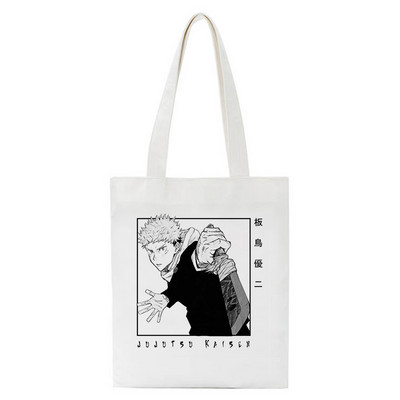 Hot Japanese Anime Jujutsu Kaisen Tote Bag Shopping Torba Harajuku Unisex Ležerna torba Shopper Torbe Na rame Platnena torba Ženska