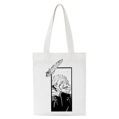Hot Japanese Anime Jujutsu Kaisen Tote Bag Shopping Torba Harajuku Unisex Ležerna torba Shopper Torbe Na rame Platnena torba Ženska