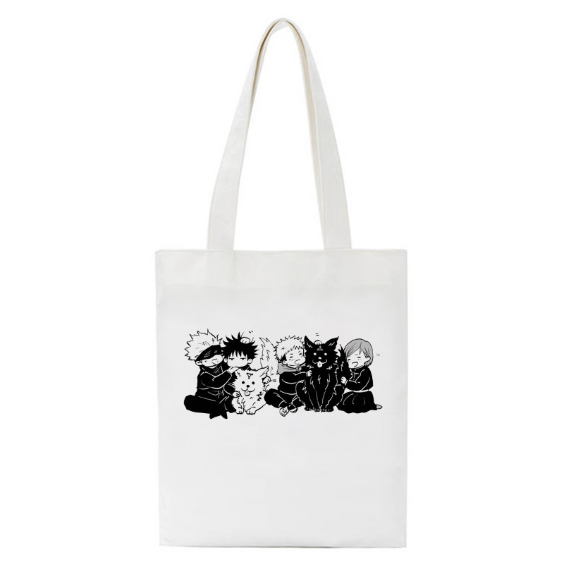 Hot Japanese Anime Jujutsu Kaisen Tote Bag Shopping Torba Harajuku Unisex Ležerna torba Shopper Torbe Na rame Platnena torba Ženska