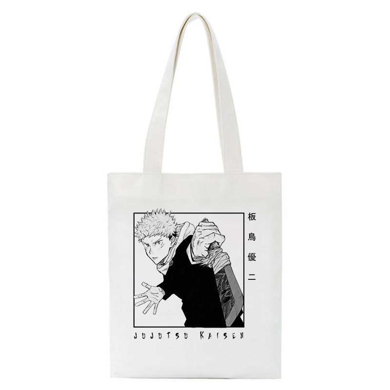 Hot Japanese Anime Jujutsu Kaisen Tote Bag Shopping Torba Harajuku Unisex Ležerna torba Shopper Torbe Na rame Platnena torba Ženska