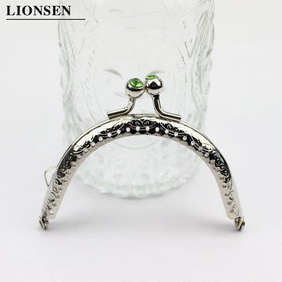LIONSEN 8,5 cm diamantové korálky strieborné kovové rukoväte na kabelku, rám na kabelku, príslušenstvo na výrobu spony, 8 farieb